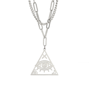 Collar con Colgante de <span class=keywords><strong>Ojo</strong></span> Turco <span class=keywords><strong>Egipcio</strong></span> en Forma de Pirámide, Color Dorado, de Acero Inoxidable, <span class=keywords><strong>Amuleto</strong></span>, Joyería para Mujer, Marca Myshape - Product Image 5