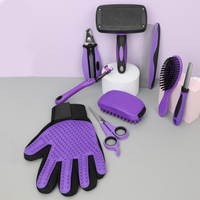 Ensemble de peignes pour animaux de compagnie Ciseaux de beauté pour chiens Aiguilles d'épilation Coupe-ongles Peignes pour chats 9 en 1 Animaux de compagnie Chiens Outils de nettoyage Kit de toilettage pour chiens
