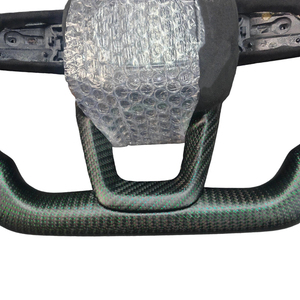 Volant <span class=keywords><strong>sport</strong></span> double D en fibre de carbone forgée vert mat argenté avec grip pour <span class=keywords><strong>Audi</strong></span> SQ7 TT A4 personnalisé - Product Image 5