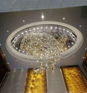 Lustre en verre ovale de chaîne en cristal personnalisé pour <span class=keywords><strong>Villa</strong></span> Hotel Lobby - Product Image 3