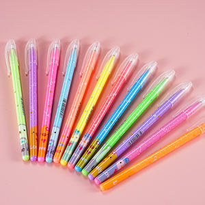 Stylos <span class=keywords><strong>gel</strong></span> à paillettes de 12 à <span class=keywords><strong>48</strong></span> couleurs, gouache métallique, surligneur, design d'animation d'animaux mignons, pour carnet d'étudiant, graffiti, 1,0 mm, plastique - Product Image 1