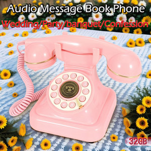 <span class=keywords><strong>Livre</strong></span> d'or audio pour l'enregistrement de messages de mariage par téléphone antique avec mémoire de 32 Go, boîte vocale et confession personnalisables - Product Image 2