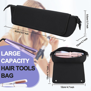 <span class=keywords><strong>Plancha</strong></span> de <span class=keywords><strong>pelo</strong></span> de neopreno personalizada para mujer, herramientas de rizador, estuche de almacenamiento, herramientas de peinado, bolsa de viaje con alfombrilla resistente al calor - Product Image 2