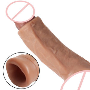 Wieder verwendbarer Penis ärmel Extender Realistischer Penis Kondom Silikon verlängerung Sexspielzeug für Männer Schwanz ver größerer Funda Para Pene - Product Image 1
