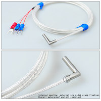 Pt100L Type Right Angle Probe Temperature Sensor Waterproof and Oil Proof Temperature Probe Platinum Thermistor
