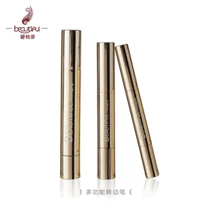 2ml 4ml 6ml kosong aluminium shiny gold kosmetik lip gloss kemasan putar Pemoles kuku/pena pemutih gigi, pena minyak kutikula