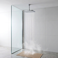 Pommeau de douche carré de 8 pouces à effet pluie, monté au plafond, pour salle de bain et hôtel