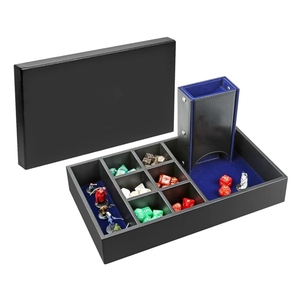 <span class=keywords><strong>Grand</strong></span> <span class=keywords><strong>RPG</strong></span> Accessoires Cadeaux Rangement miniature 4 en 1 <span class=keywords><strong>Jeu</strong></span> Dices Holder Case DND Dice Tray Tower Storage Box - Product Image 1