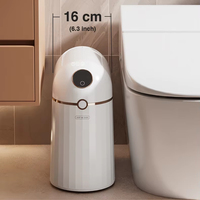 Poubelle intelligente à capteur tactile sans contact en plastique ABS de 10 L avec couvercle, étanche IPX4 pour utilisation dans la salle de bain