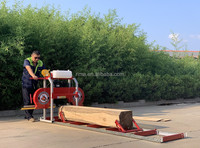 Scierie portative RS18G - Machine de découpe du bois automatique pour la ferme et la foresterie |   Scie à ruban compacte horizontale avec moteur à essence