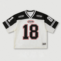 T-shirt Maillot de Football Américain Graphique Rétro Streetwear en Maille, Coupe Boxy Oversize Personnalisée par Sublimation pour Fabricants de Vêtements
