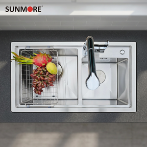Modern Stainless Steel Double Bowl <b>Kitchen</b> <b>Sink</b> Multifunction Deep Basin Design Easy Clean Scratch Resistant <b>Kitchen</b> <b>Sink</b> - Product Image 1