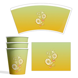 Materiale Grezzo per Bicchieri di Caffè Monouso, Carta Patinata PE Singolo Strato, Buona Proprietà Barriera, Marca KCC Modello KCC-230940 Personalizzabile - Product Image 1
