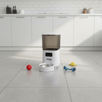 Distributeur automatique de nourriture pour animaux de compagnie 6L grande capacité avec vidéo bidirectionnelle, programmation horaire, style adorable, étanche IPx4, alimenté par batterie rechargeable
