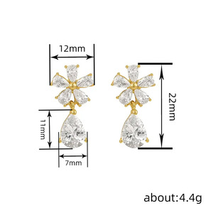 Orecchini pendenti a goccia floreali da donna, gioielli alla moda per l'uso quotidiano e per feste - Product Image 5