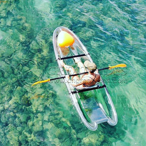 Kayak Transparent Portable 1 personne avec pagaie PC Kayaks en cristal à fond de verre Canoë de pêche - Product Image 3