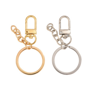 Llavero Metálico Redondo de 30mm, Chapado en Oro, Accesorio de Moda - Product Image 3