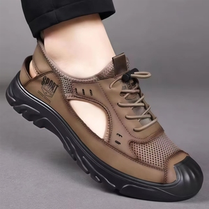 Sandales Homme Été 2025 Nouveauté Antidérapantes Anti-odeur Chaussures de Plage Papa Pêche Conduite Deux Paires - Product Image 1