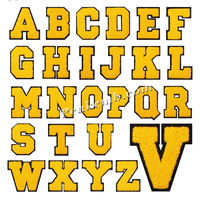 Écussons personnalisés de lettres brodées en 3D de l'alphabet taille personnalisée logo couleur lettre en chenille patchs de broderie à repasser pour chapeaux