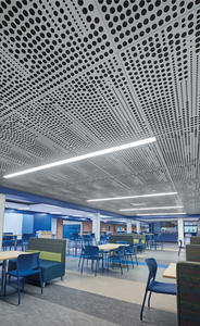 Plaques de <span class=keywords><strong>plafond</strong></span> métalliques perforées sur mesure, ignifuges classe A, <span class=keywords><strong>pour</strong></span> bureaux, hôtels, centres commerciaux et salles de sport, avec installation sur grille de <span class=keywords><strong>plafond</strong></span> - Product Image 3