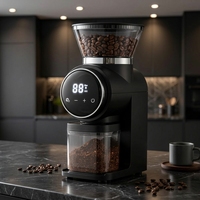 Moulin à café conique compact 160g à commande tactile pour expresso, idéal pour les petits bureaux, norme UE, achat en gros