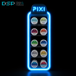 Présentoir de comptoir personnalisé multi-styles en acrylique pour sachets de nicotine avec éclairage LED et logo imprimé UV, fabriqué au Vietnam par DSP - Product Image 3