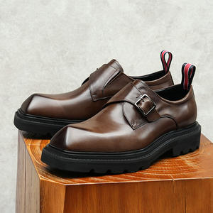 Summer New Breathable Lightweight <b>Height</b>-<b>increasing</b> Versatile square Oxford <b>Shoes</b> Laces Patchwork Design Men's Genuine Leather - Product Image 1