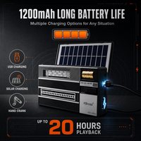 Radio AM FM SW Portátil Personalizada de 8 Bandas con Linterna LED, Reproductor USB TF MP3, Radio Multifuncional Recargable para Exteriores y Hogar