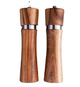 Wholesale <b>Mini</b> 6 Inch Eco-Friendly Portable Acacia Wood Manual Pepper <b>Grinder</b> Mill Salt and Pepper Set for Home and Kitchen - Product Image 1