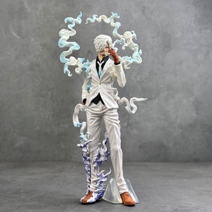 Statuette Anime HS072, Modèle de Personnage <span class=keywords><strong>Sanji</strong></span> en Costume Blanc avec Effet de Fumée, Ornement de Bureau en PVC, Cadeau de Collection - Product Image 1