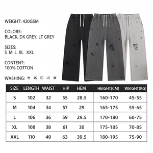 กางเกงวอร์มทรงขาบานสไตล์วินเทจ OEM สีซีดแบบฟอกย้อม เอวยางยืด ลุคซับซ้อน สำหรับผู้ชาย ใส่ลำลองในฤดูหนาว กิจกรรมกลางแจ้ง - Product Image 1