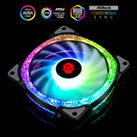 Châssis de bureau transfrontalier Jia RGB Diamond 12CM ventilateur de radiateur prend en charge la carte mère 5V3 broches avec roulement à billes pour boîtier d'ordinateur