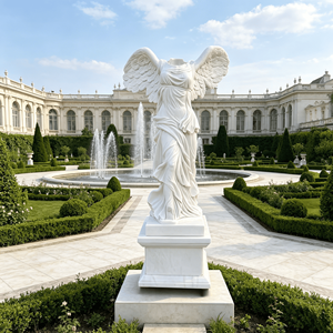 Sculpture de David en marbre blanc grandeur nature, sculpture classique en marbre sculptée à la main pour la décoration de place publique en extérieur - Product Image 4