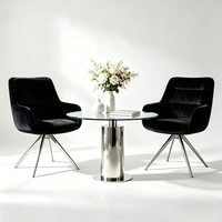 Chine 360 °   Fauteuil d'appoint pivotant rembourré en velours plissé avec pieds en chrome