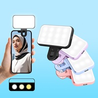 Mini Pince LED Lumière Selfie pour Téléphone Portable 3 Couleurs Lumière d'Appoint Conférence Vidéo Lumière Vidéo Portable