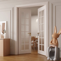 Porte d'entrée moderne en bois de luxe sur mesure, peinte en blanc, à double battant, avec vitrage, pour maisons, qualité supérieure