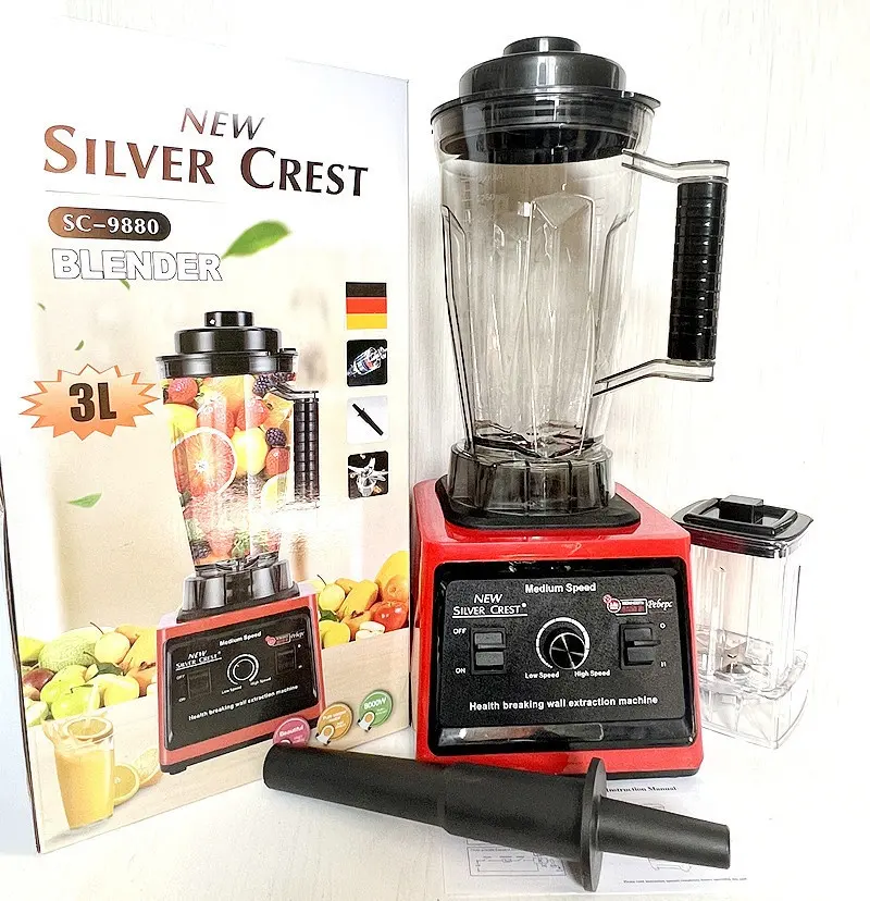 2 in 1 8000w Küchengeräte Silver Crest Blender 3L Kommerzieller Mixer mit großer Kapazität Mit 650ml Mixer Grinder Silver Crest