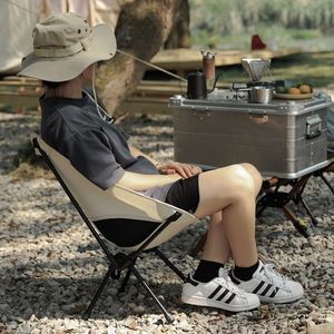 Chaise de plage pliante portable en fer robuste, respirante, avec pieds larges et anti-affaissement, pour l'extérieur - Product Image 2