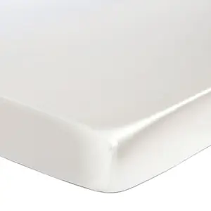 Ropa de cama elástica de seda de emulación blanca brillante, sábanas de satén para cuna de bebé - Product Image 1