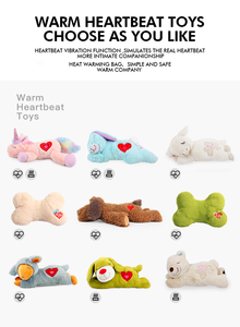 Nueva mascota cómoda ayuda conductual calor perro compañero felpa animales de peluche latido cachorro juguete con latido del corazón - Product Image 2