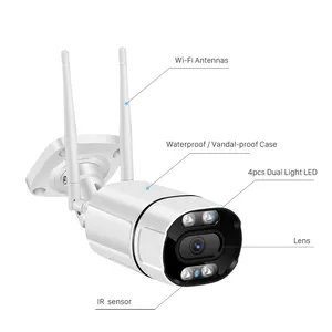 5MP 3MP WIFI Wireless Speaker Two-Way Audio MIC IP Metal Bullet Camera 2592*1944 IR Cut P2P ICsee XMEYE Night Vision Outdoor