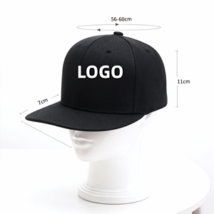 Custom Logo Cotton Blank Flat Brim Snap Back Lined Vintage Hat Plain Snapback Hip Hop Cap Baseball Cap - Product Image 2