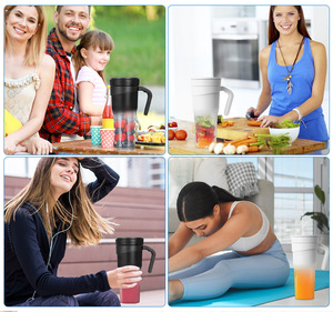 2 trong 1 có thể sạc lại smoothies tay trái cây mini rơm Cup xách tay Máy ép trái cây máy xay sinh tố - Product Image 3