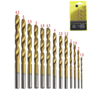 Jeu de forets hélicoïdaux HSS revêtus de titane OEM 1,5-6,5 mm pour le bois et le métal, outils de travail du bois électriques, foret pour découper des trous - Product Image 1