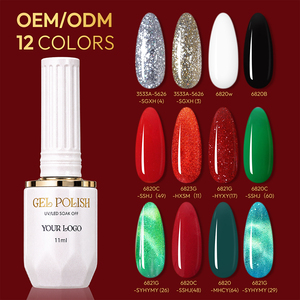 Missgel – Coffret cadeau de vernis gel de Noël en gros, 12 couleurs, sans HEMA, OEM ODM, marque privée, kit gel <span class=keywords><strong>UV</strong></span> LED pour salon - Product Image 6