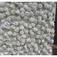 Nouvelle Murale Florale Artificielle de Mariage 2,4m x 2,4m, avec Gypsophile Blanc, Hortensia et Rose Blanche, Décoration Personnalisable pour Toile de Fond