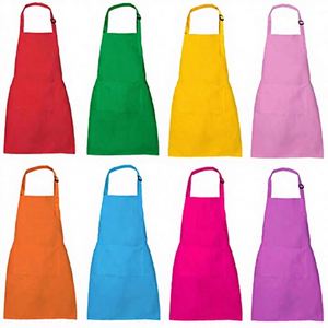 Lot de 8 tabliers de chef imperméables et ajustables pour enfants, avec 2 poches, style bavoir, pour cuisine, artisanat, peinture, garçons et filles - Product Image 3
