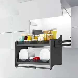 Mepin-organizador de almacenamiento para armario de cocina, cesta de tablero de MDF, elevador, extraíble