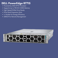 Servidor Dell PowerEdge R7715 2U, AMD EPYC 96 Núcleos, Un Solo Socket, 16 DDR5 DIMM, Servidor de Alto Rendimiento Empresarial R7715