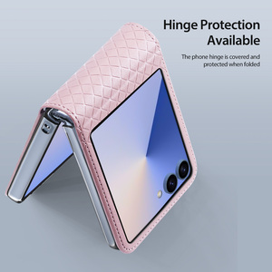 เคสโทรศัพท์แบบพับได้ เหมาะสำหรับเคสโทรศัพท์ Zflip 7 หนัง PU แฟชั่น ป้องกันรอบด้าน ฝาพับในตัว - Product Image 3